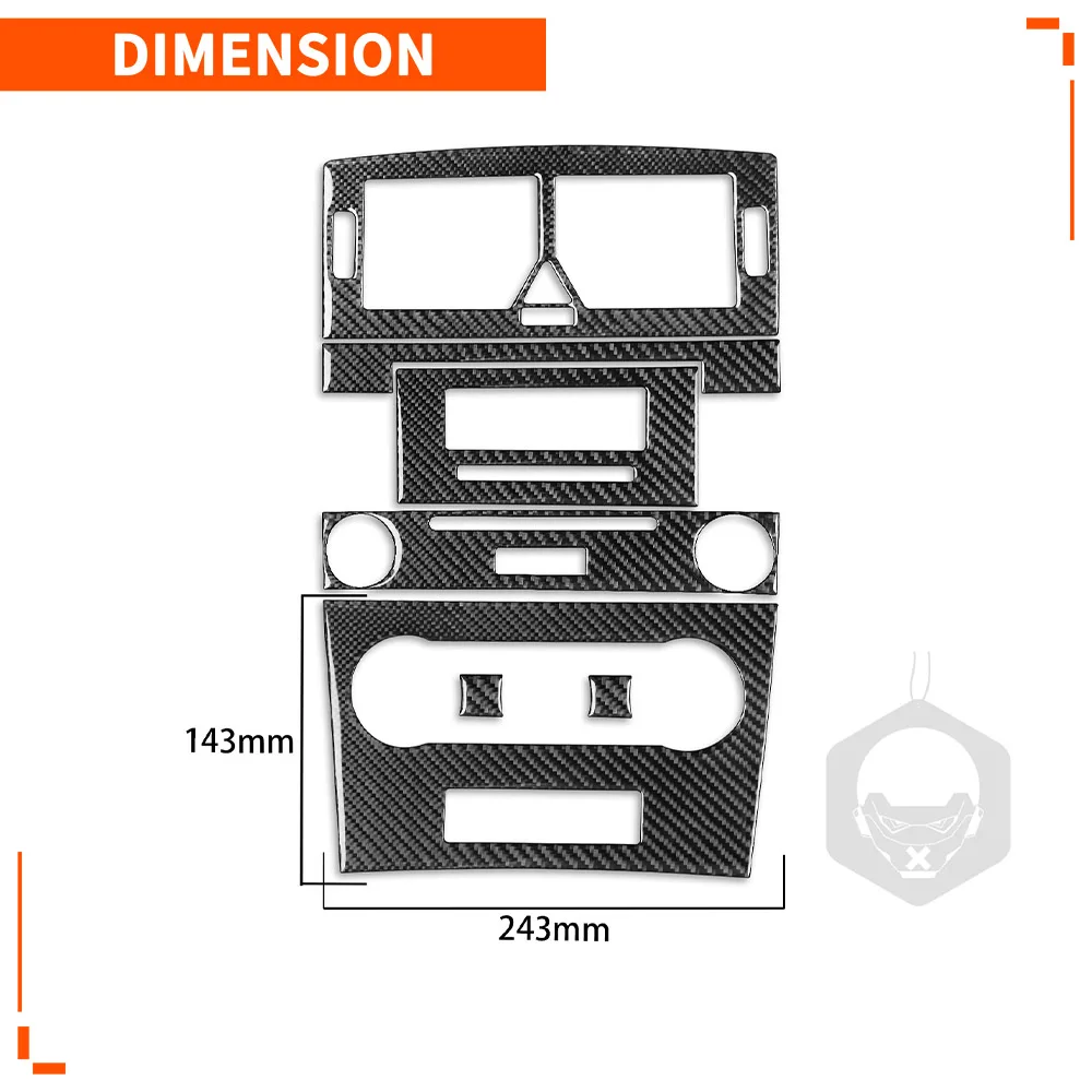 For Benz B Class W245 2005-2011 Radio Air Conditioning Outlet CD Control Panel Trim Real Carbon Fiber Car Interior Accessory