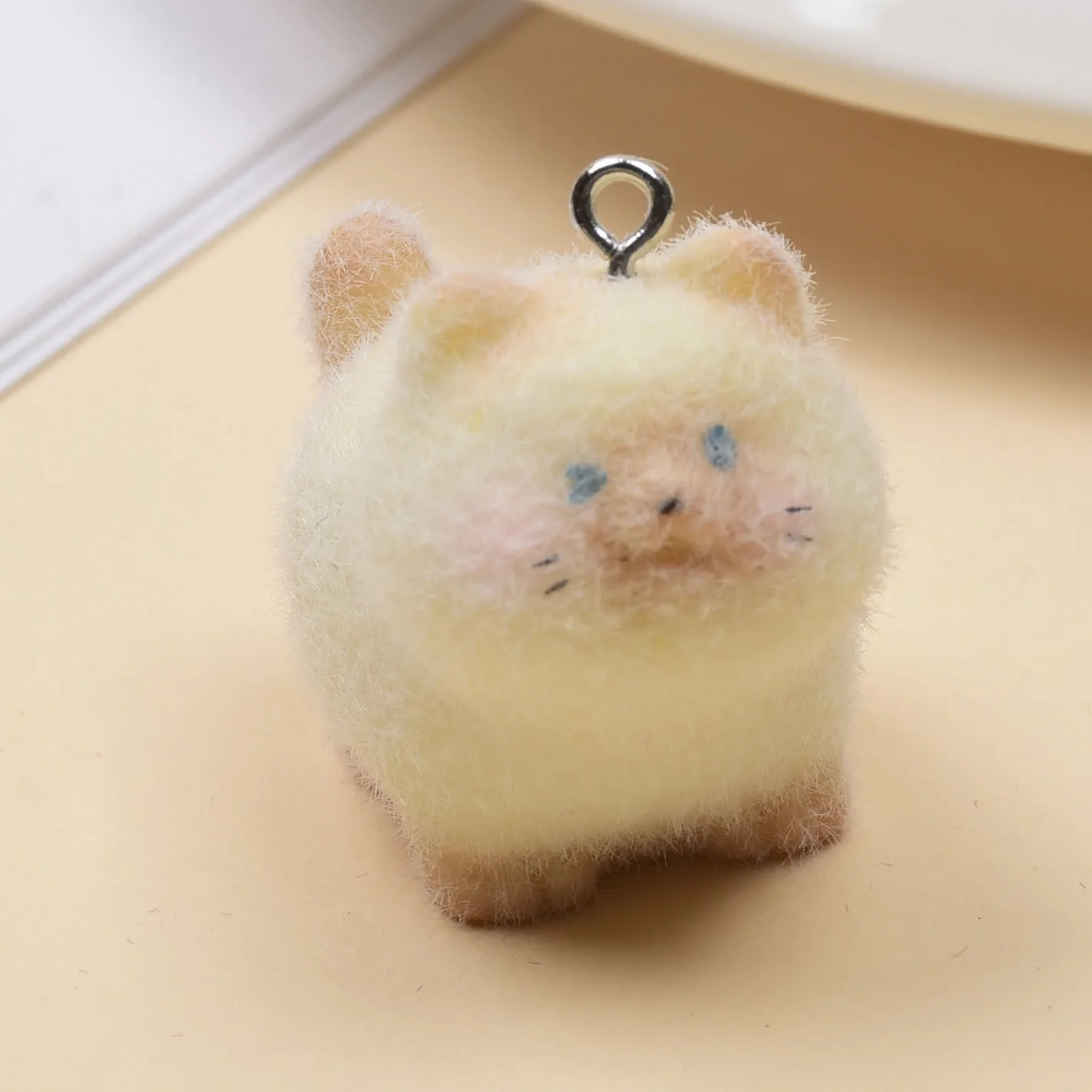 15pcs New cute Flocked resin charms plush doll Pendant for Necklace bag keychain DIY Jewelry Accessories Wholesale