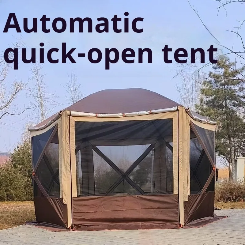 

Convenient Sandbeach Hexagonal Tent Multifunctional Large Canopy Tent Sun Protection Quick Automatic Opening Camping Supplies