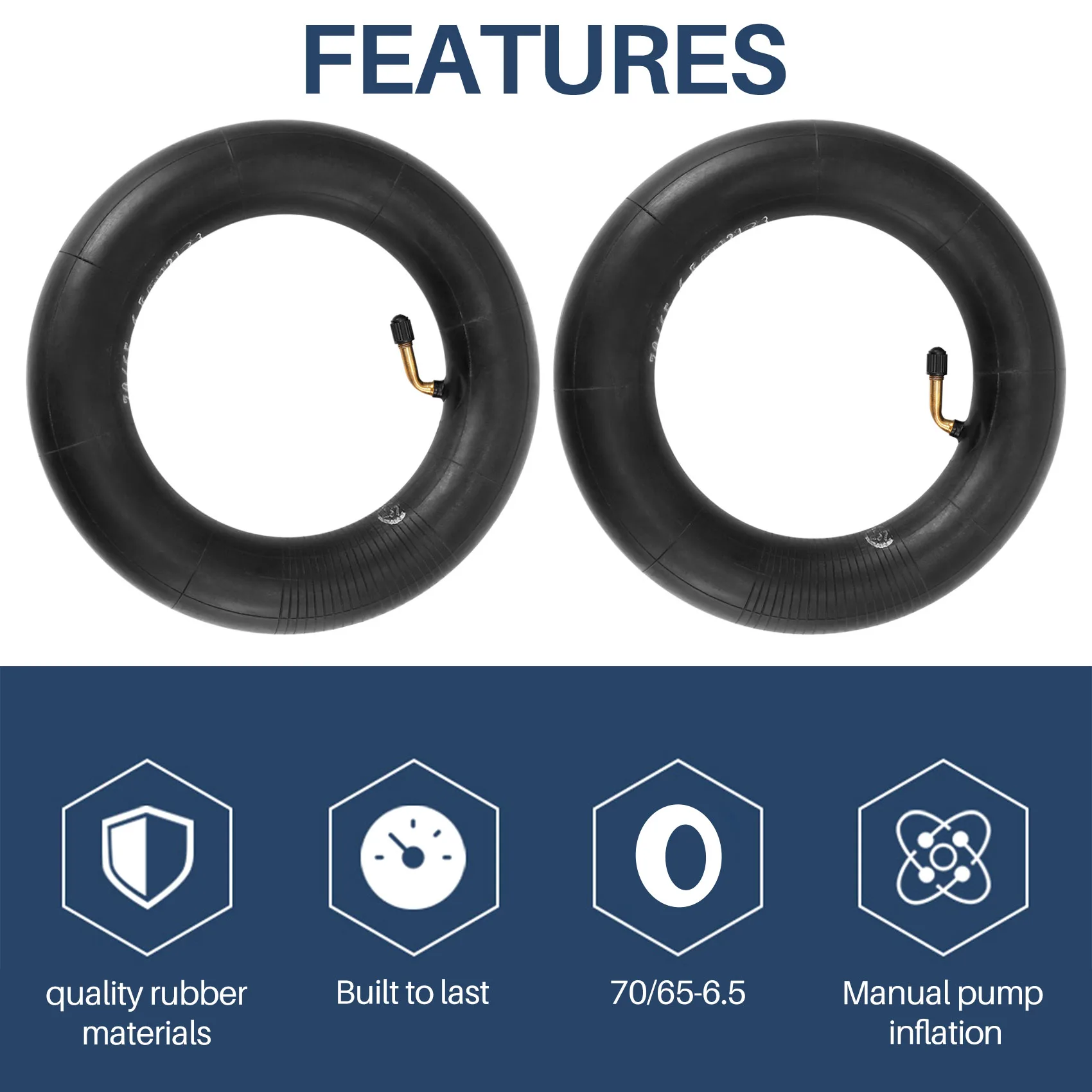 Super Sale 2Pcs 70/65-6.5 Inner Tube Tire Tube for Electric Scooter, for Electric Scooter 10 Inch Tires-Inner Tube
