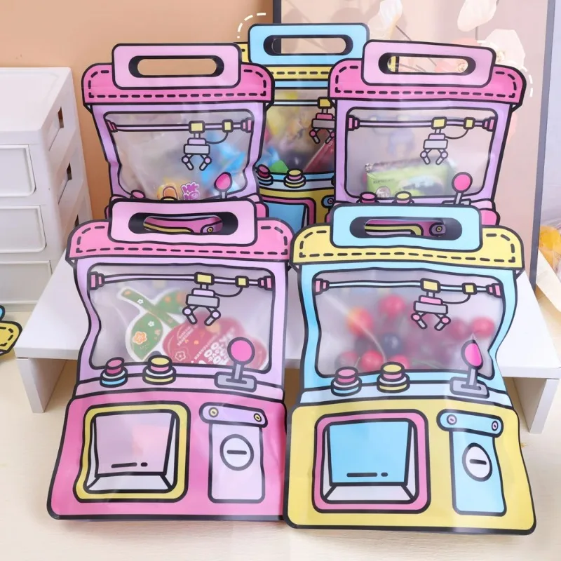 20/1PCS Plastic Cartoon Schoolbags Portable Cute Snack Gifts Bags Candy  Sweets Self-Sealing Packaging Pouch Birthday Supplies