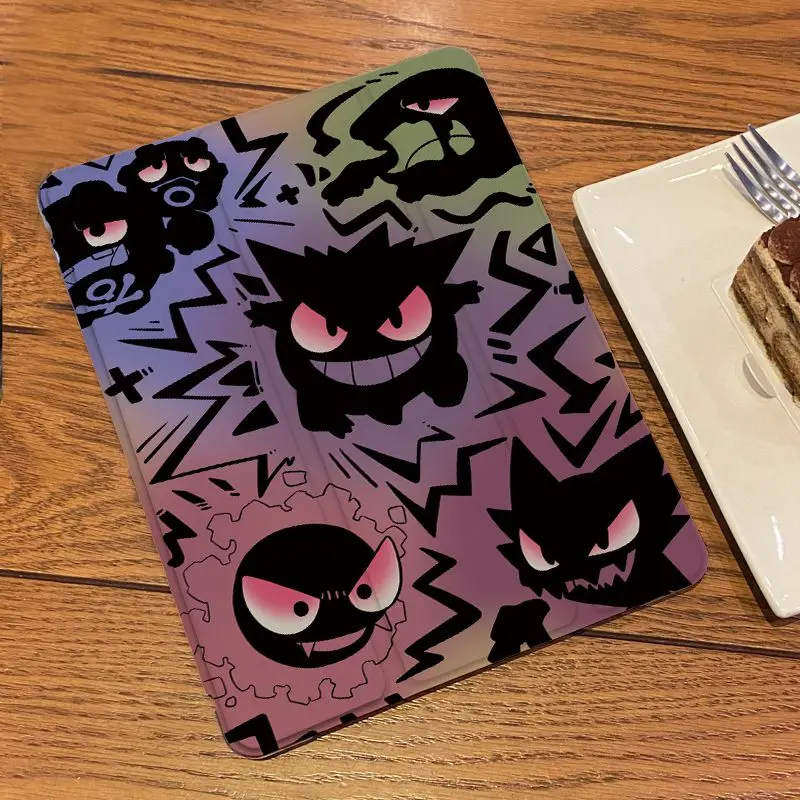 

Чехол Gengar Tri-Fold для iPad Pro/Air 5/10/9, противоударный чехол Pokémon, модный 10,2-дюймовый полный защитный чехол