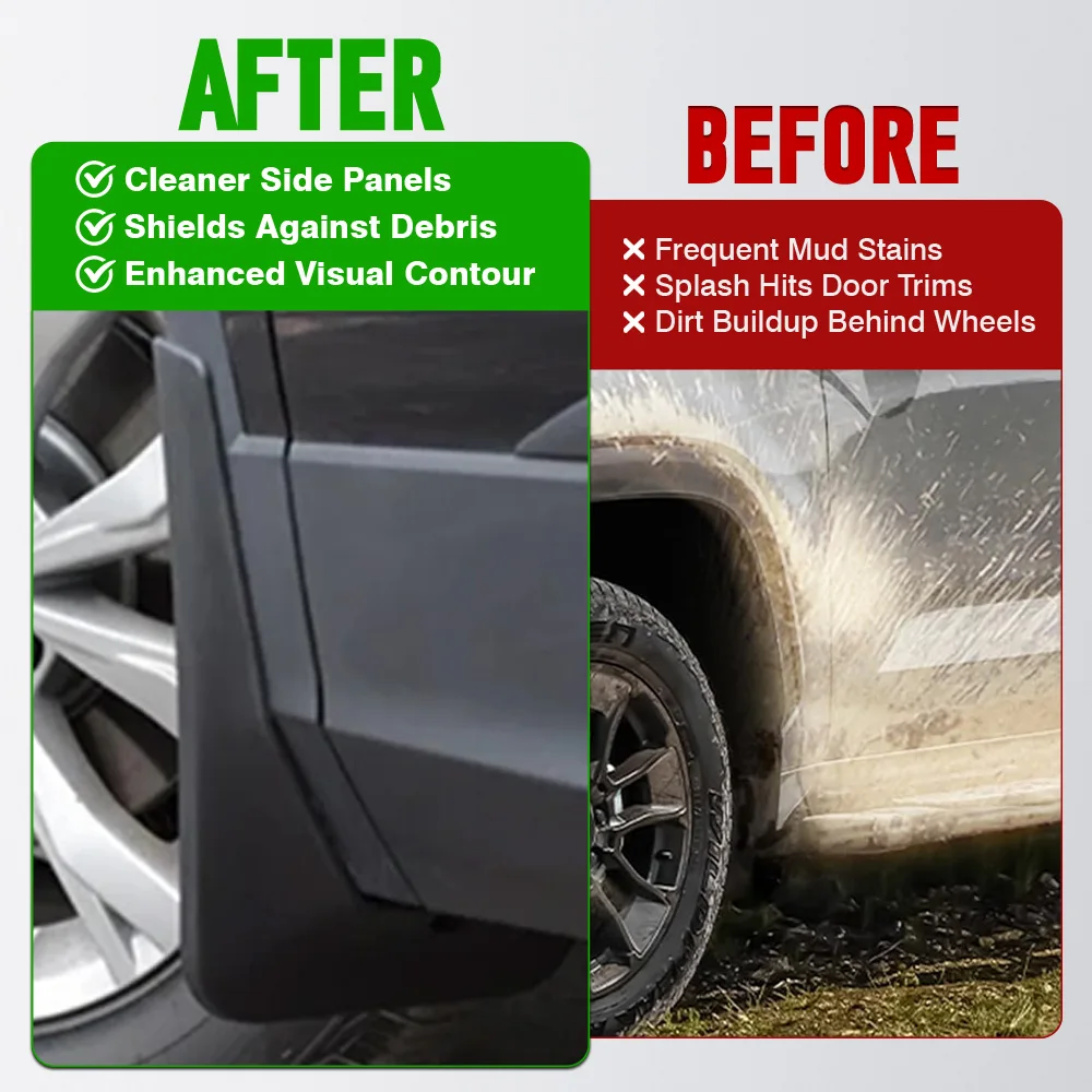 4pcs Car Front Rear Mud Flaps kit Fender Splash Mudguards Accessories For SEAT Ateca 2016 2017 2018 2019 2020 2021 2022 2023 - Image 6