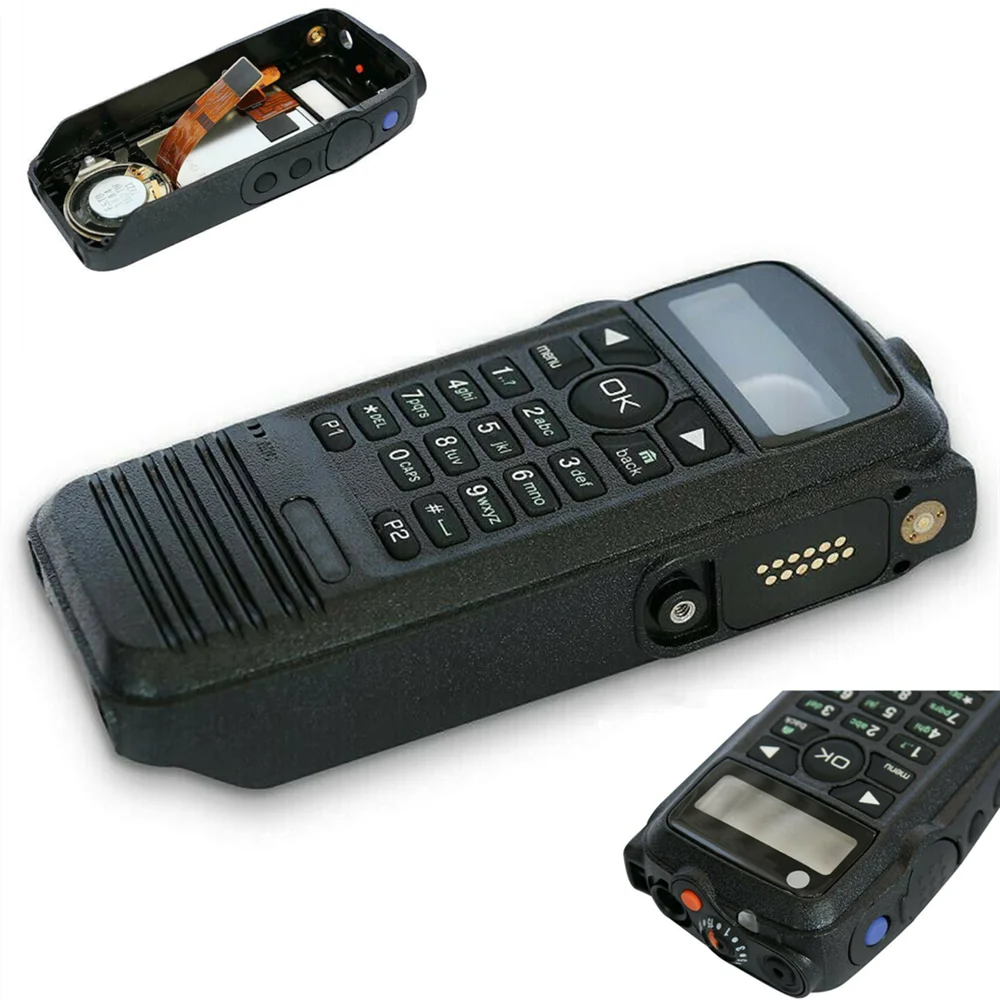 Pmln4646 tampa frontal teclado completo, caso de reparo com alto-falante para xpr6550 xpr6580 dp3600 dp3601 rádio em dois sentidos, 5pcs