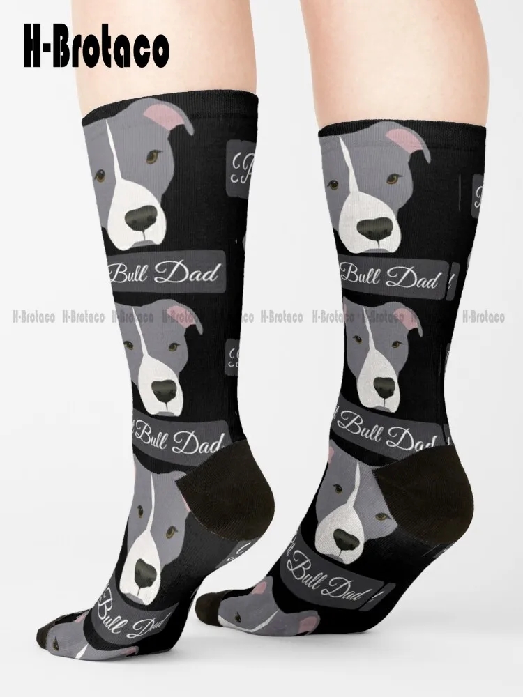 Pit Bull Dad Socks Pink Softball Socks Comfortable Best Girls Sports Custom Gift Gd Hip Hop Street Skateboard Socks Casual Art