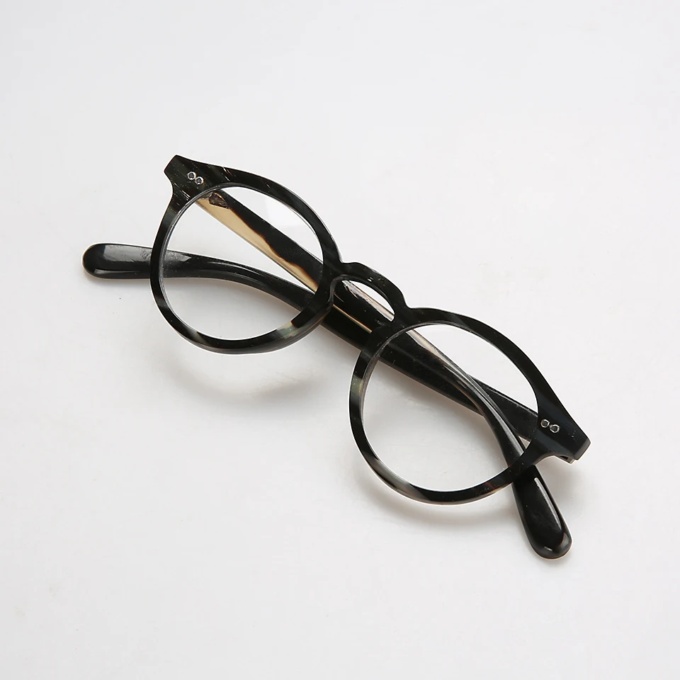 New natural texture horn glasses Hand-made custom stylish unique glasses frame  New oval frame