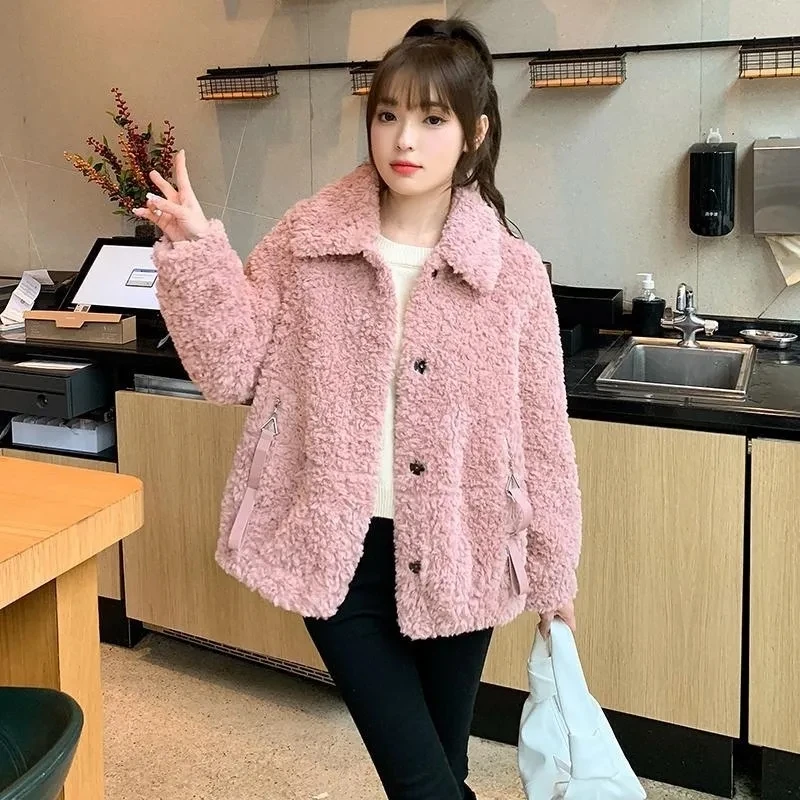 2023 Autumn/Winter imitation fur coat Women's autumn/winter Western-style thick short plush warm fur coat