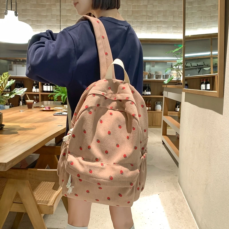 Strawberry Woman Backpack New School Book Bags for Teenage Girls Boys 2025 New Female College Bag Student Lady Leisure BagPack