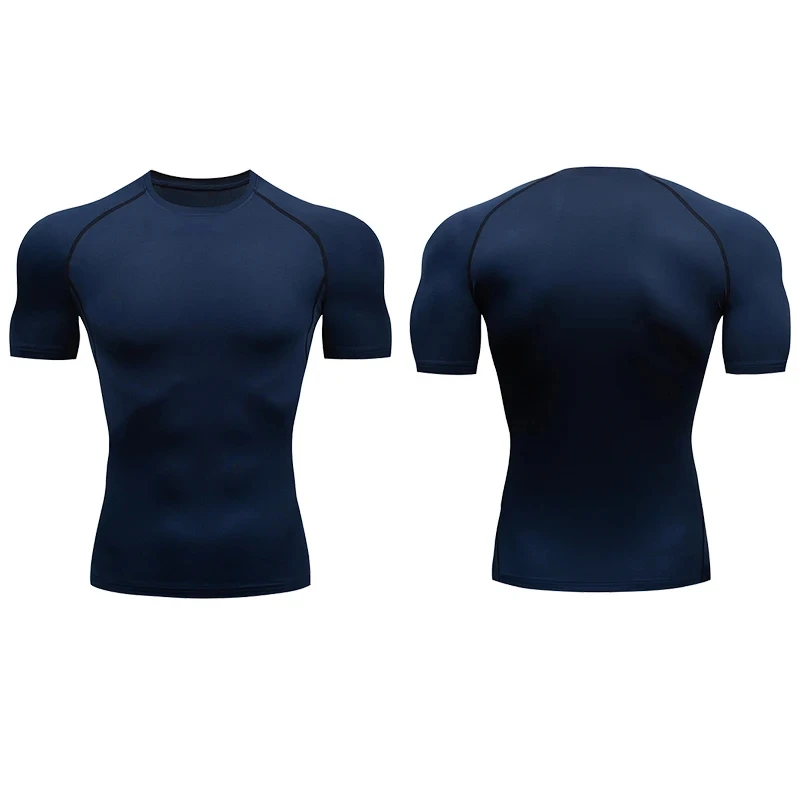 T-shirt uomo aderente in poliestere per allenamento