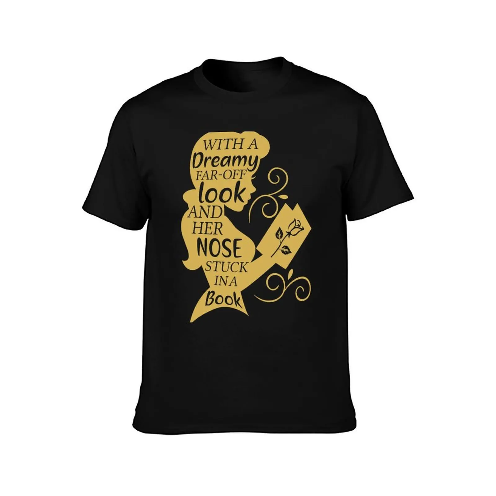 With a Dreamy Far-Off Look T-Shirt, Summer Casual Cotton Tee, Oversized Streetwear Tops, Vintage Graphic Print, Unisex Men Women