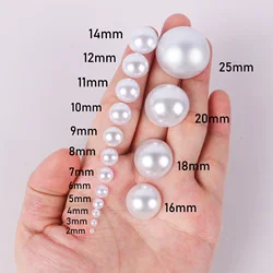 Bridal White Color Mix Size 2mm-10mm Half Round Beads Imitation Pearl ABS Resin Flat Back Glitters For DIY Nail Craft Decoration