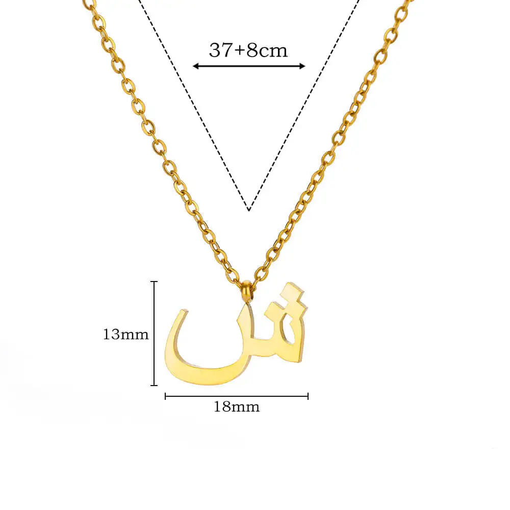 1Pcs Minimalist Arabic alphabet Necklace For Women Gold Color Stainless steel Romantic Couple Pendant Jewelry Gifts