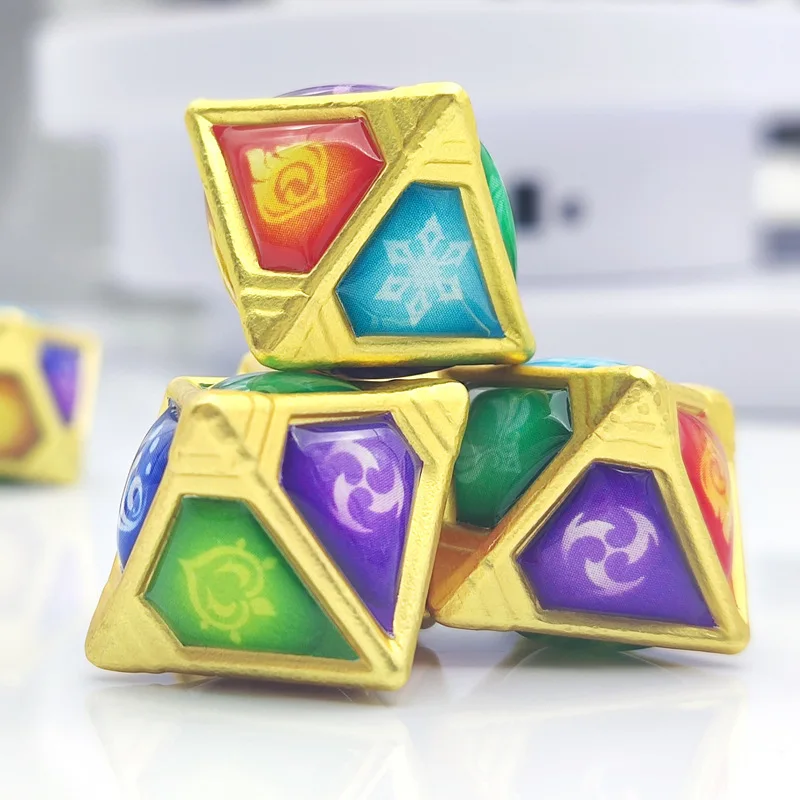 Game Genshin Impact Genius Lnvokation TCG Element Dice Teyvat Continent Card Collection Adult Kids Gifts Accessories