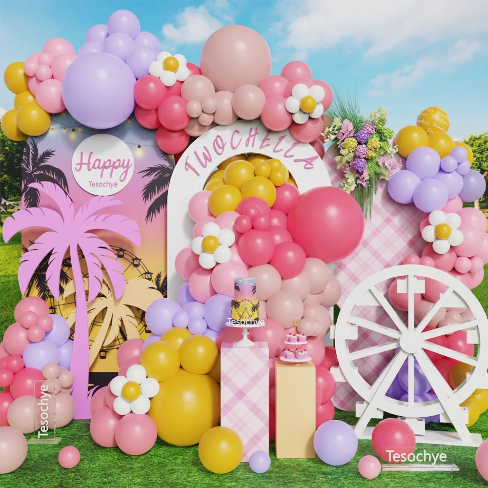 

141pcs Colorful Balloon Arch Garland Kit Purple Pink Latex Balloons Girls Birthday Wedding Party Decoration Baby Shower Supplies