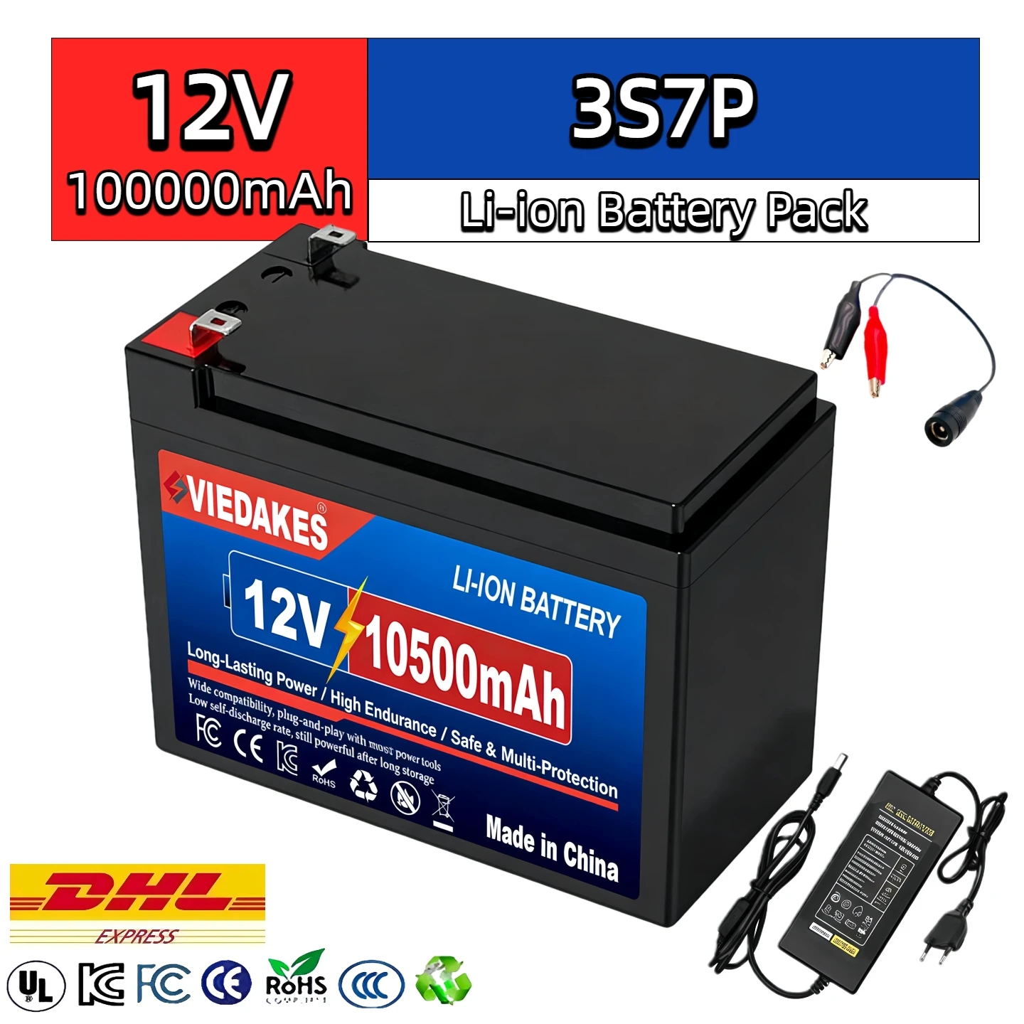 

VIEDAKES 12V 3S7P 18650 Rechargeable Li-ion Battery Pack Box LiFePO4 Battery Marine Boat Accessories аккумулятор
