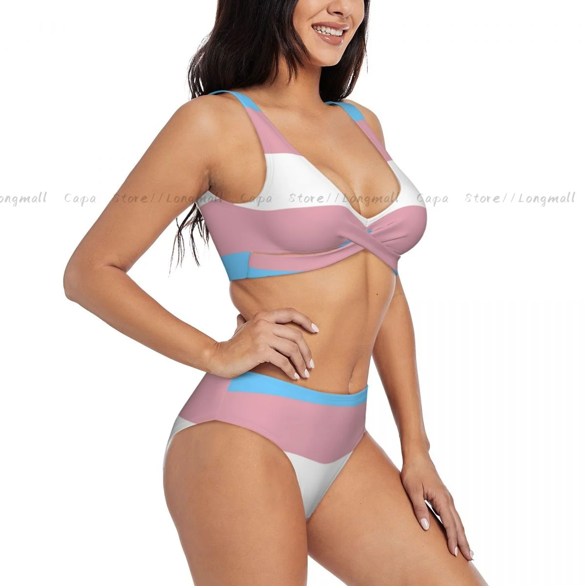 

Women Bikini Set LGBT Flag Swimsuit Push Up Female Swimwear Bathing Suit