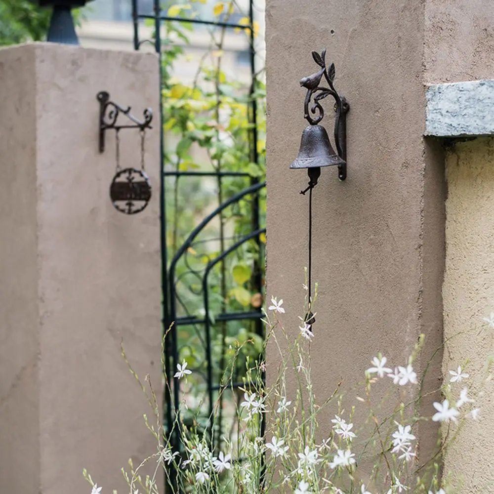 

Настенный чугунный дверной звонок в ретро-стиле с металлической птицей, антикварный, для улицы и дома, декоративное украшение