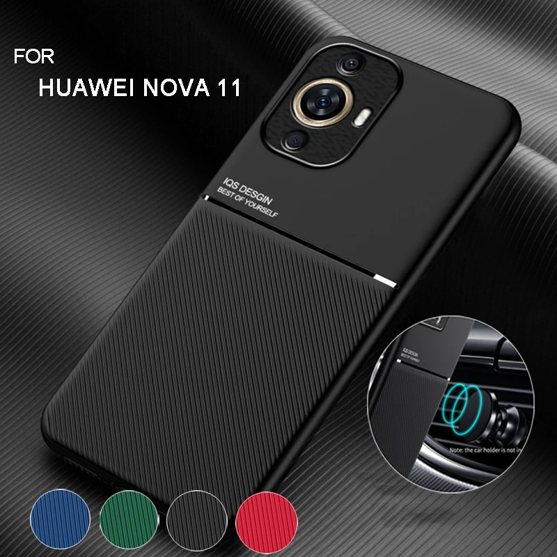 Funda magntica a prueba de golpes para coche, funda de silicona y cuero para Huawei Nova 11 Pro, Maleta Huawei Nova 10 10 Pro