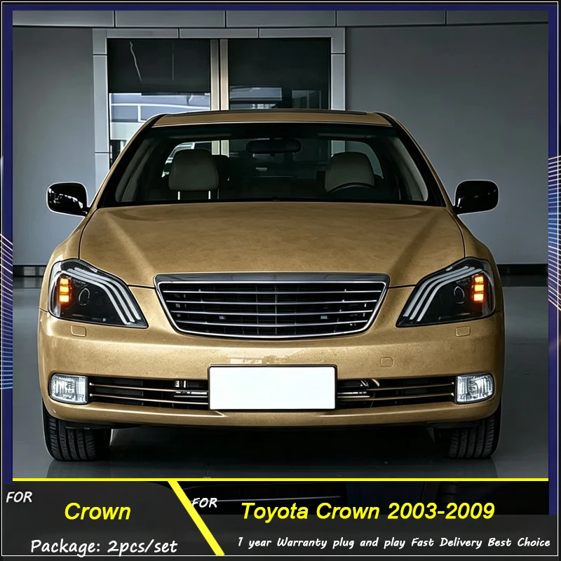 For LED Car Lamps Assembly for 12th Toyota Crown 2003-2009 Upgrade Projector Lens Auto Headlamp Plug and Play Accessories