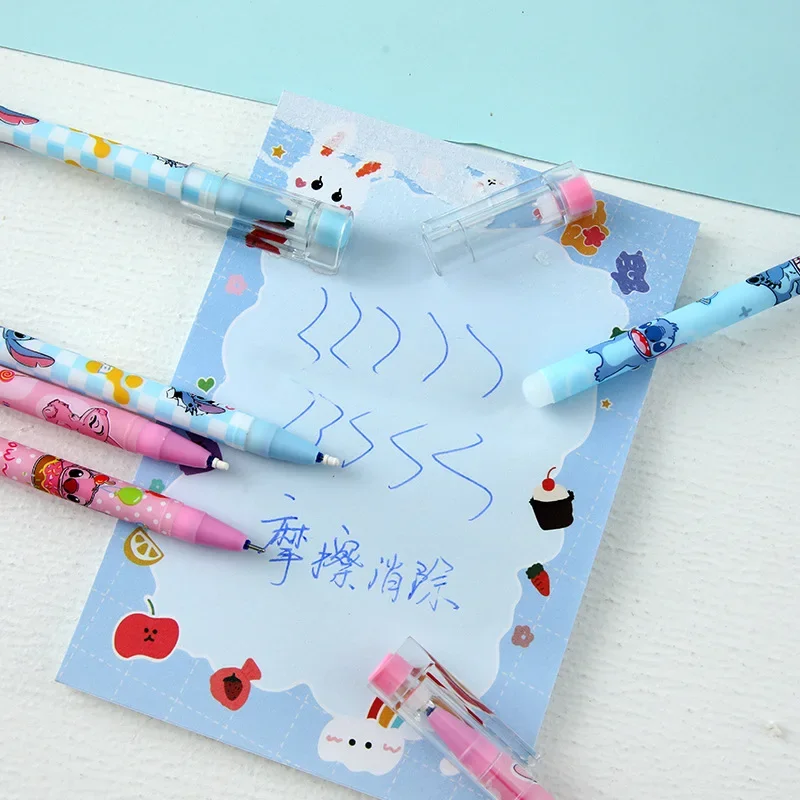 12Pcs/Box Dsn Stitch Cartoon Erasable Pen, Black Ink Magic Gel Pen, Writing Stationery for School & Office, Children's Day Gift view 5