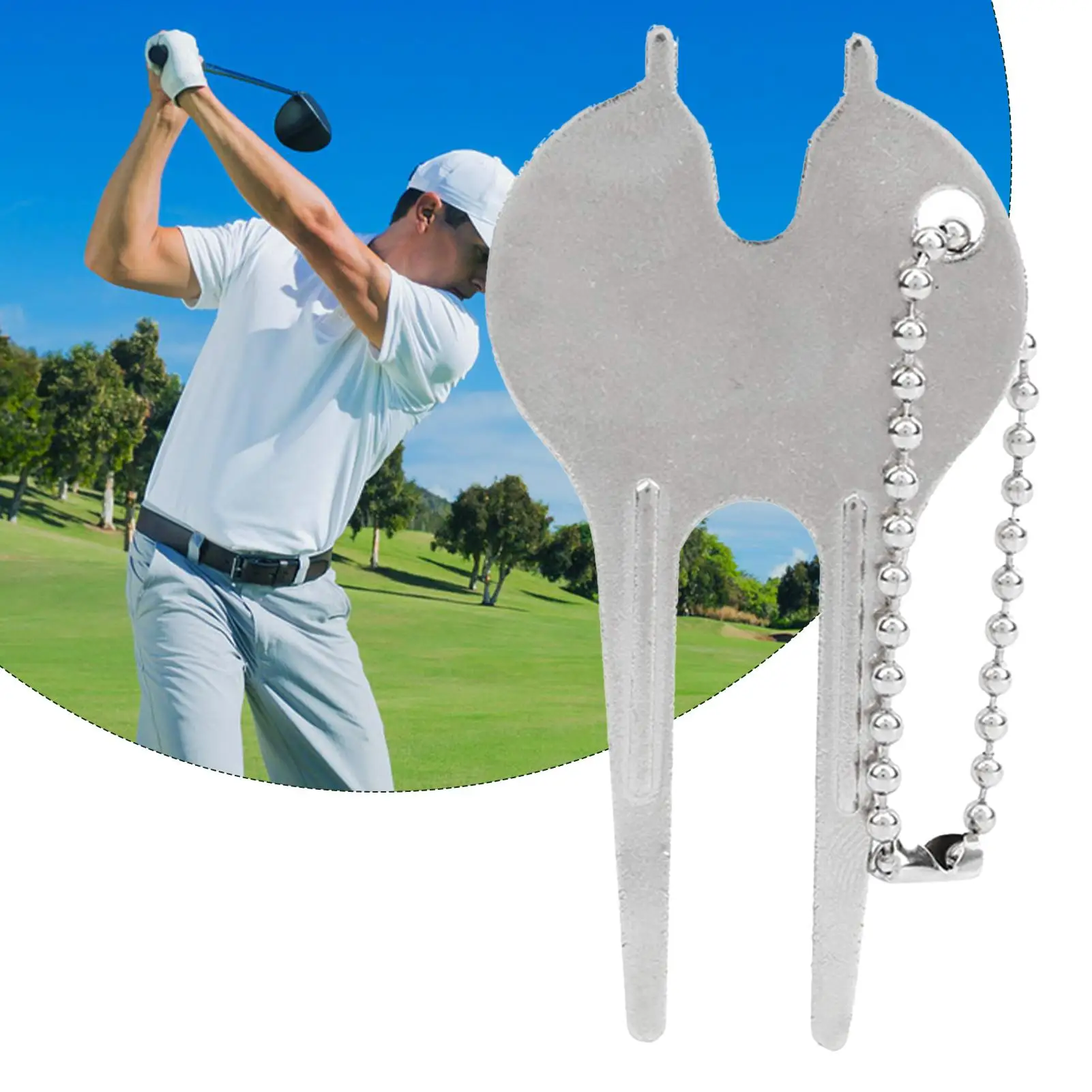 

Golf Fork Rustproof Portable Multifunctional Metal Green Fork Green Repair Tool Golf Accessories For Adults Professionals