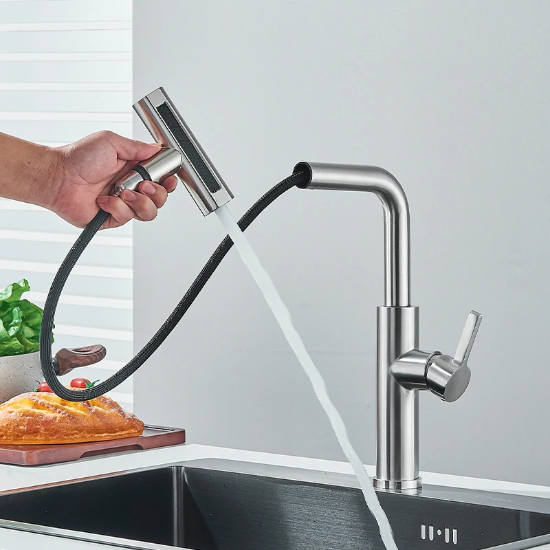 Waterfall Kitchen Faucet, Cold And Hot Mixer, Rainwater Sprinkler, Bathroom Basin, Sink Faucet, Four Modes, Deck Installation