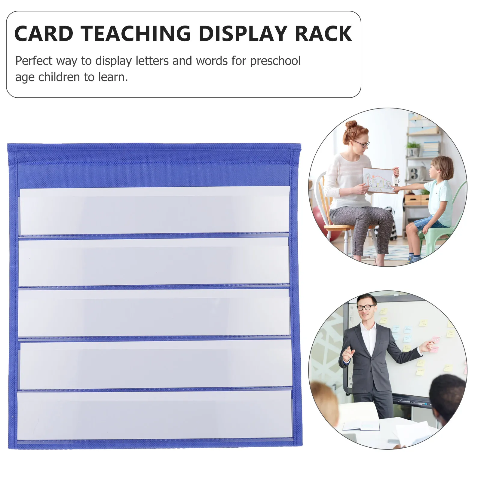 20Pcs Educational Display Board 30.5x33cm White Desktop Pocket Chart Self-Standing Tabletop Cards for Preschool School Office