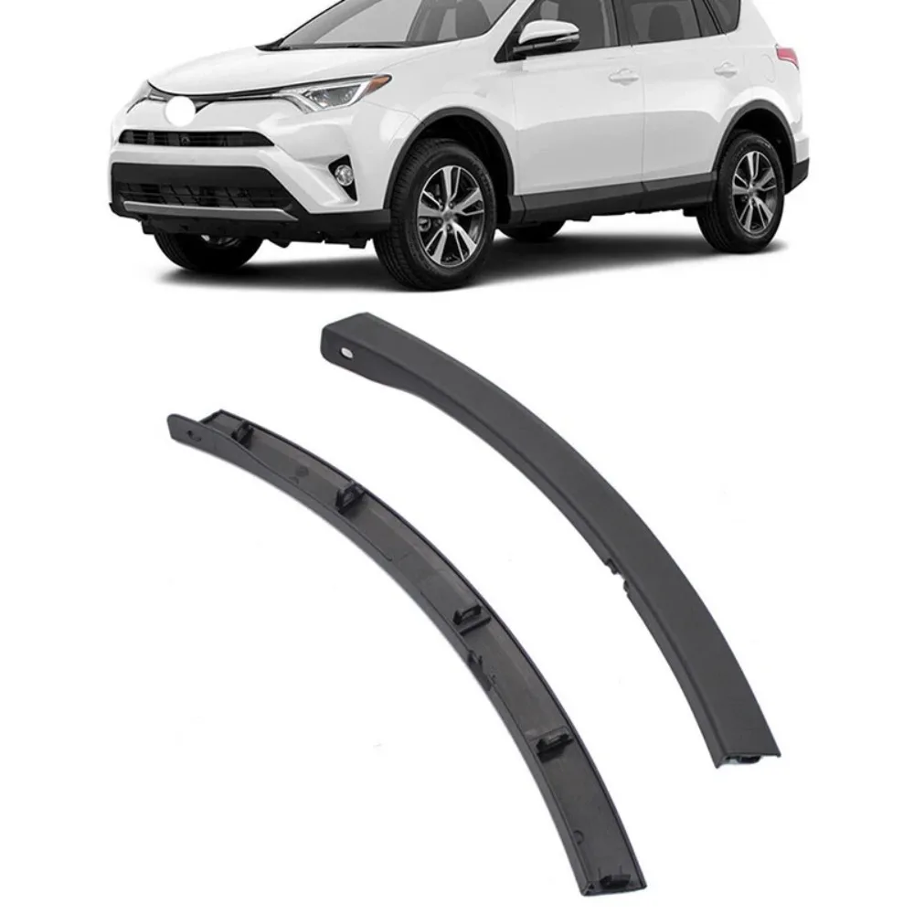 4pcs For Toyota RAV4 (XA40) 2016 2017 2018 Car Front Bumper Wheel Fender Molding Trim 52112-0R060 52113-0R060 Plastic