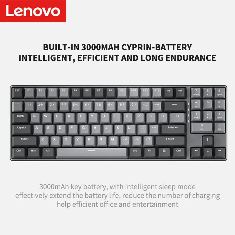 Lenovo Xiaoxin K3 Mechanical Keyboard Wireless Bluetooth Gaming Three-mode Connection All keys Do Not ConflictAll Keys