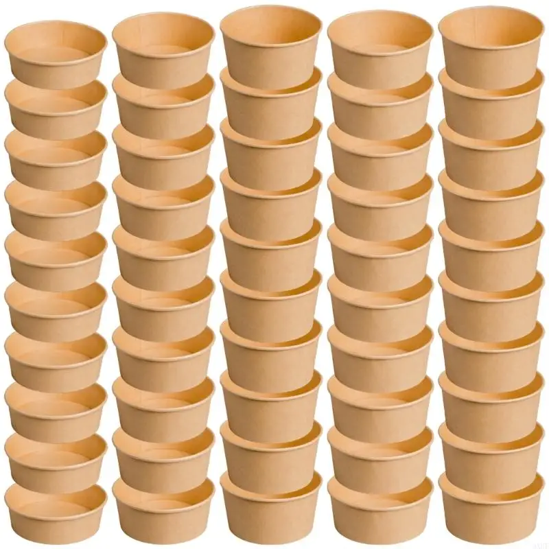 3xuf 10pcs benutzerfreundliche Kraftpapierschalen mit Deckeln, die für verschiedene Lebensmittel geeignet sind, die für Partys