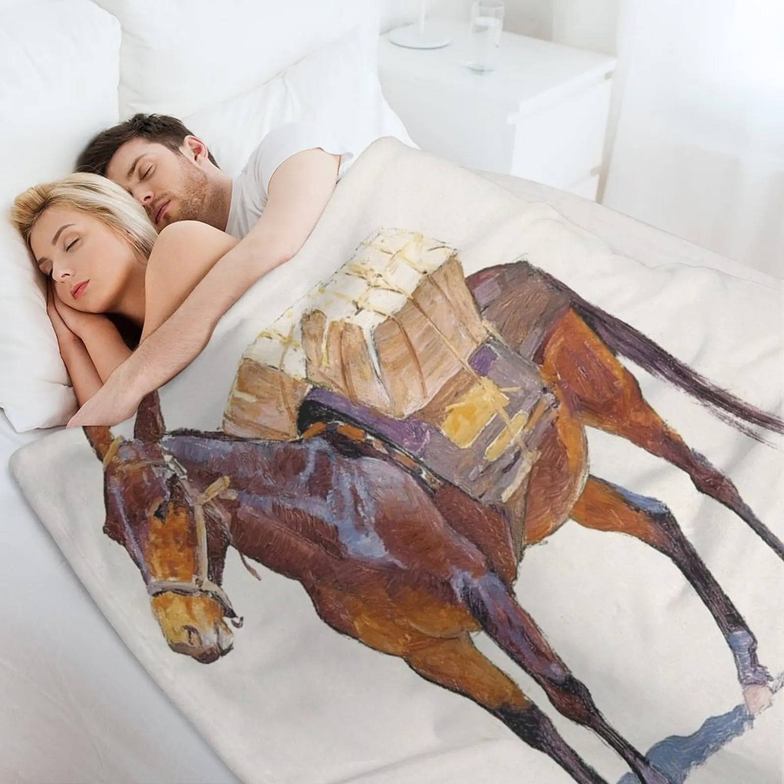 فريدريك ريمنجتون - حزمة بدون عنوان دراسة البغل رمي بطانية أشعث لينة أفخم منقوشة هدية مضحكة بطانيات الأرائك الموضة