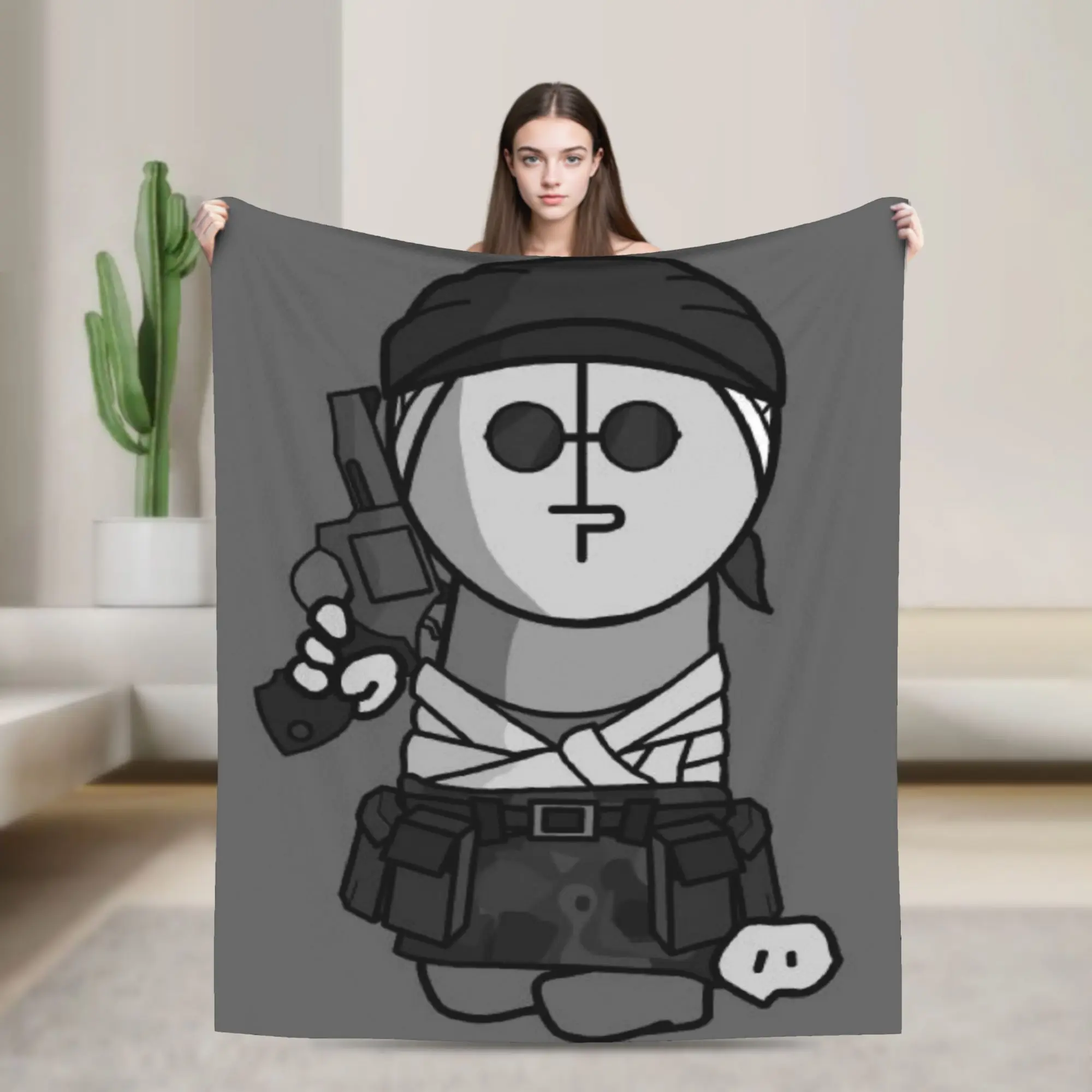 MADNESS COMBAT Hank Blankets  Warm Soft Pattern Plush Throw Blanket For Students Living Room Flannel Bedspread Bed Cover