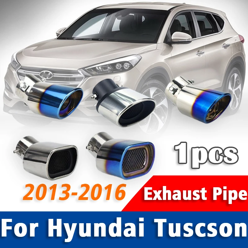 

For Hyundai Tuscson 2013-2016 1Pcs Stainless Steel Exhaust Pipe Muffler Tailpipe Muffler Tip Car Rear Tail Throat Accessories