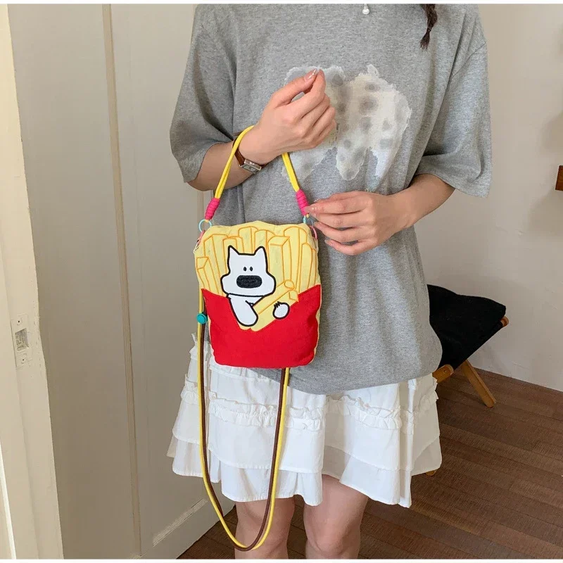 Niedliche Cartoon-Tier-Stickerei Umhängetasche, Bunte Mini-Geldbörse, Leichte Nylon-Kinder-Handytasche, Damen-Schultertasche – Detail 21