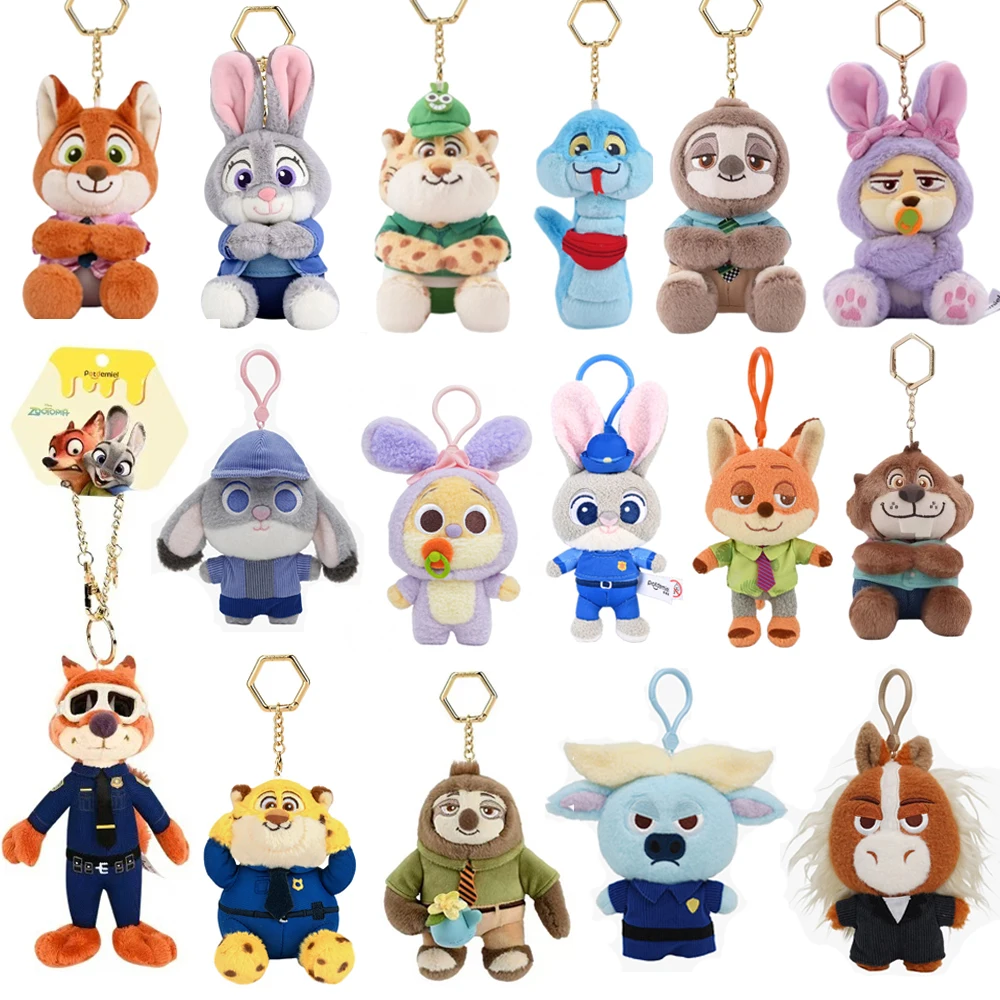 

Cartoon Cute Zootopia Plush Toy Judy Nick Stuffed Doll Kawaii Anime Gary Snake Backpack Key Pendant for Room Decor Kid Xmas Gift