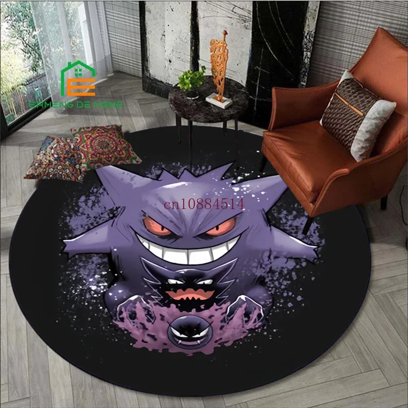 

Pp-Pokemon G-engar Cartoon Printing Round Carpet Living Room Bedroom Beautiful Rugs Non -slip Door Pad Floor Mats Area Rug