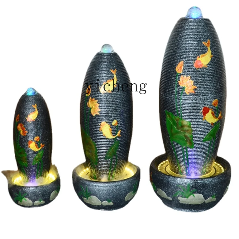 XL Geomancy Decoration Lucky Water Fountain Modern Simple Humidifying Courtyard