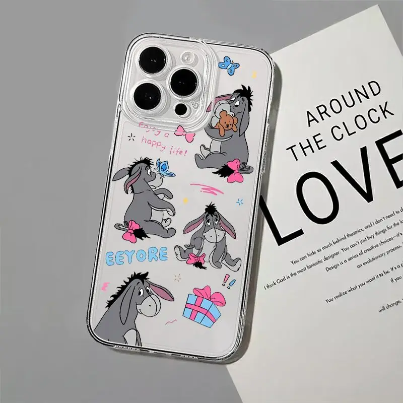 Disneys Eeyore Tigger Happy Cartoon Phone Case For iPhone 15 14 13 12 11 Pro Max XR XS MAX 78 Plus Y2K Anti Fall Cute Back Cover