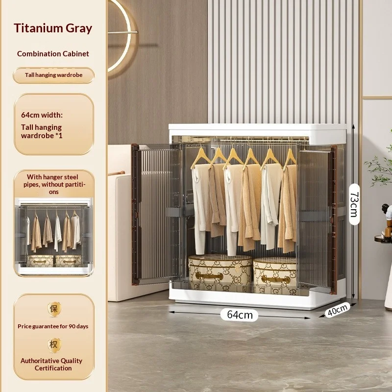 Premium-Kleiderschrank für Kinder aus Kunststoff ohne Montage, großes Fassungsvermögen, faltbar, Aufbewahrungsorganisator für Kleidung, Spielzeug, tragbarer Kindergarten-Schrank