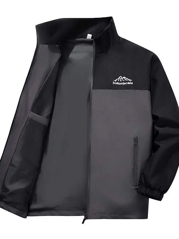 

Мужская демисезонная куртка-ветровка из дышащего полиэстера с воротником-стойкой, тонкая, свободная, ветрозащитная, водоотталкивающая