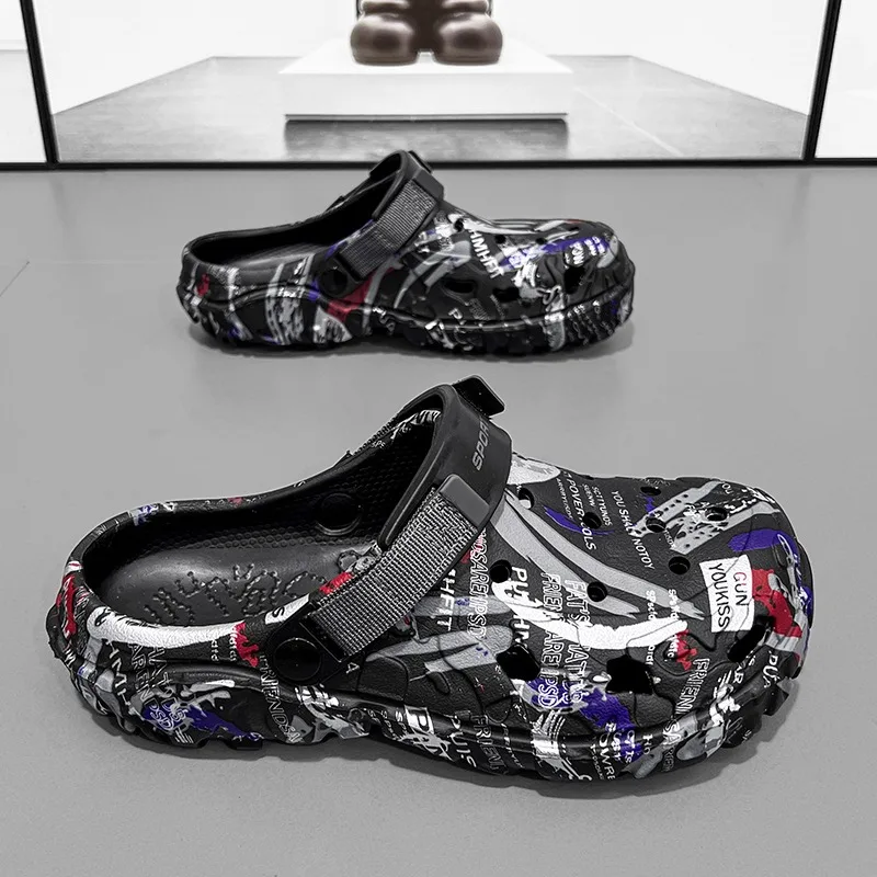 1Pair Plus Size 48 49 Men Breathable Summer Clogs Sandals Outdoor Garden Water Shoes Casual Home Comfort Soft Slippers view 3