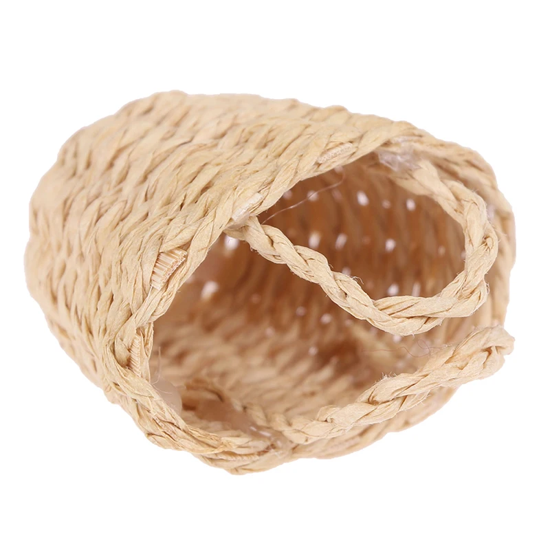 1Pc Dollhouse Miniature Rattan Weaving Storage Basket 1:12 Mini Simulation Hand-woven Doll House Decor Basket Accessories