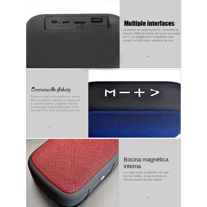 Universal Outdoor Speakers Portable Mini Bluetooth 5.0 Speaker Wireless Soundbar Outdoor HiFi Subwoofer Support TF Card FM Radio view 5