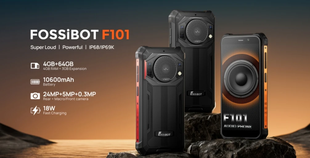 Fossibot F101 PRO, CPU MTK8788 120Hz 5.45 inches, with secondary screen 4G three proof smartphone, 8GB RAM, 128GB ROM