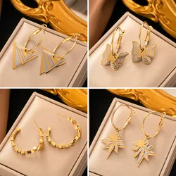 Non-fading New in Stainless Steel Multilayered Butterfly Earrings for Women Light Luxury 2023 Fashion Trend Jewelry Wholesale