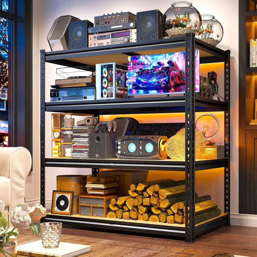 

Garage Shelving Storage Shelf Shelves H Garage Shelving Adjustable Metal Shelving Unit 4 Tier Storage Shelves Load 2000LBS For G