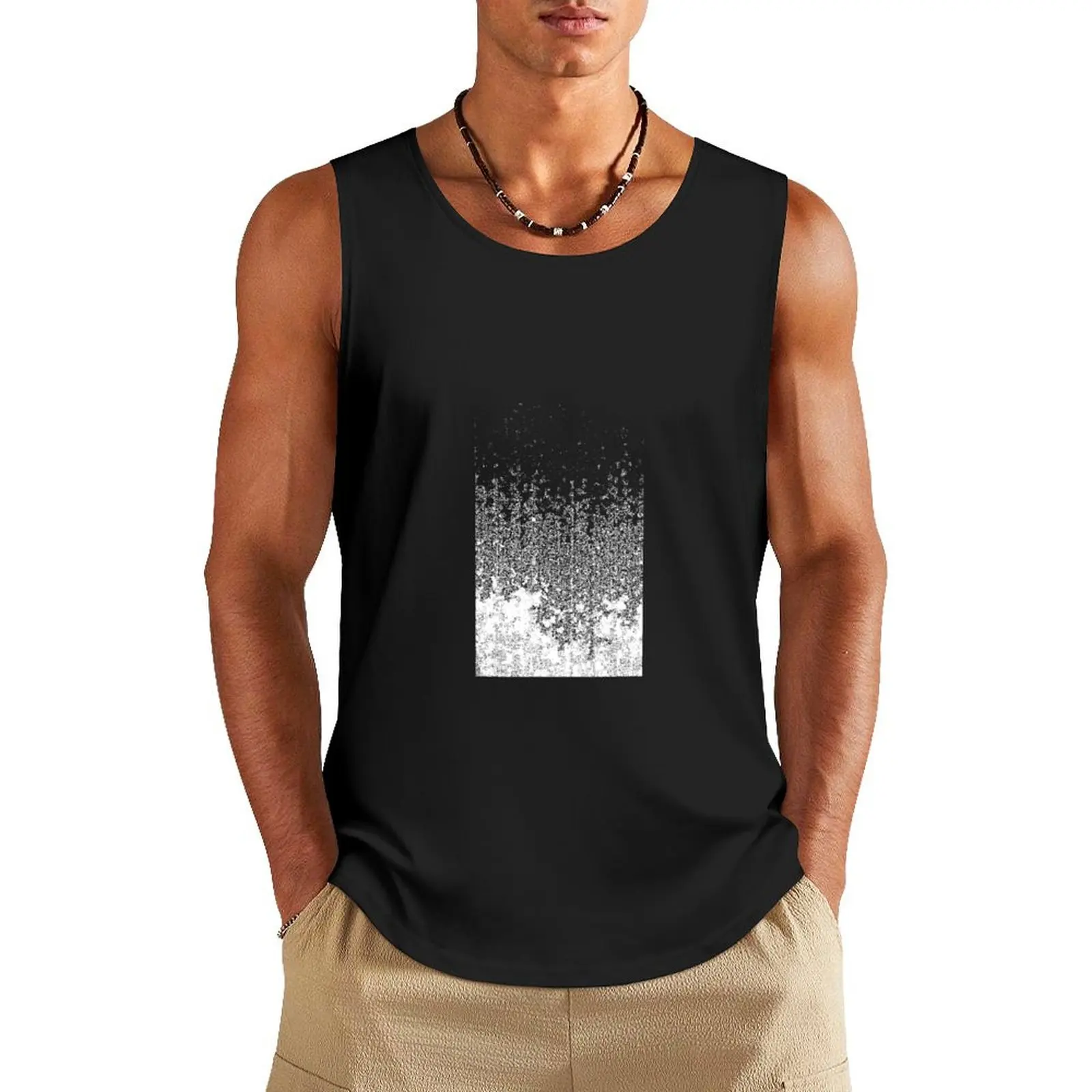 Static Fade Tank Top Male vest T-shirt man