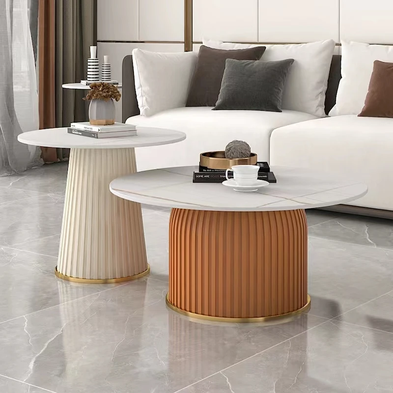 

Minimalism European Coffee Table Luxury Circular Floor Originality Coffee Table Space Saving Unique Caffè Tavoli Home Furniture