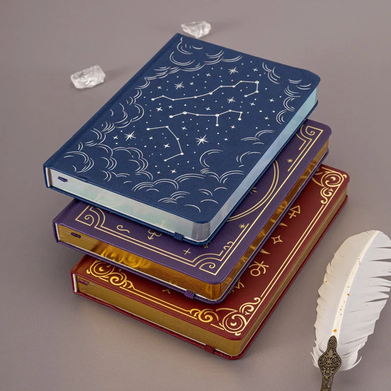 Cuaderno de Papel Grueso de Alta Densidad, Colección Constelación Creativa, Diario con Diseño de Vendaje, Bloc de Escritura Multifuncional