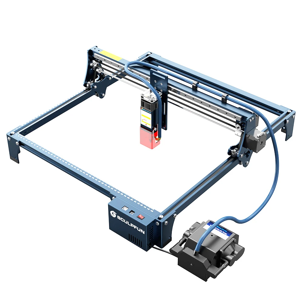 SCULPFUN S30 Pro 10W lasergraveerder, 32-bit moederbord, 410x400 mm, automatische luchtondersteuning, 0,06x0,08 mm laserfocus